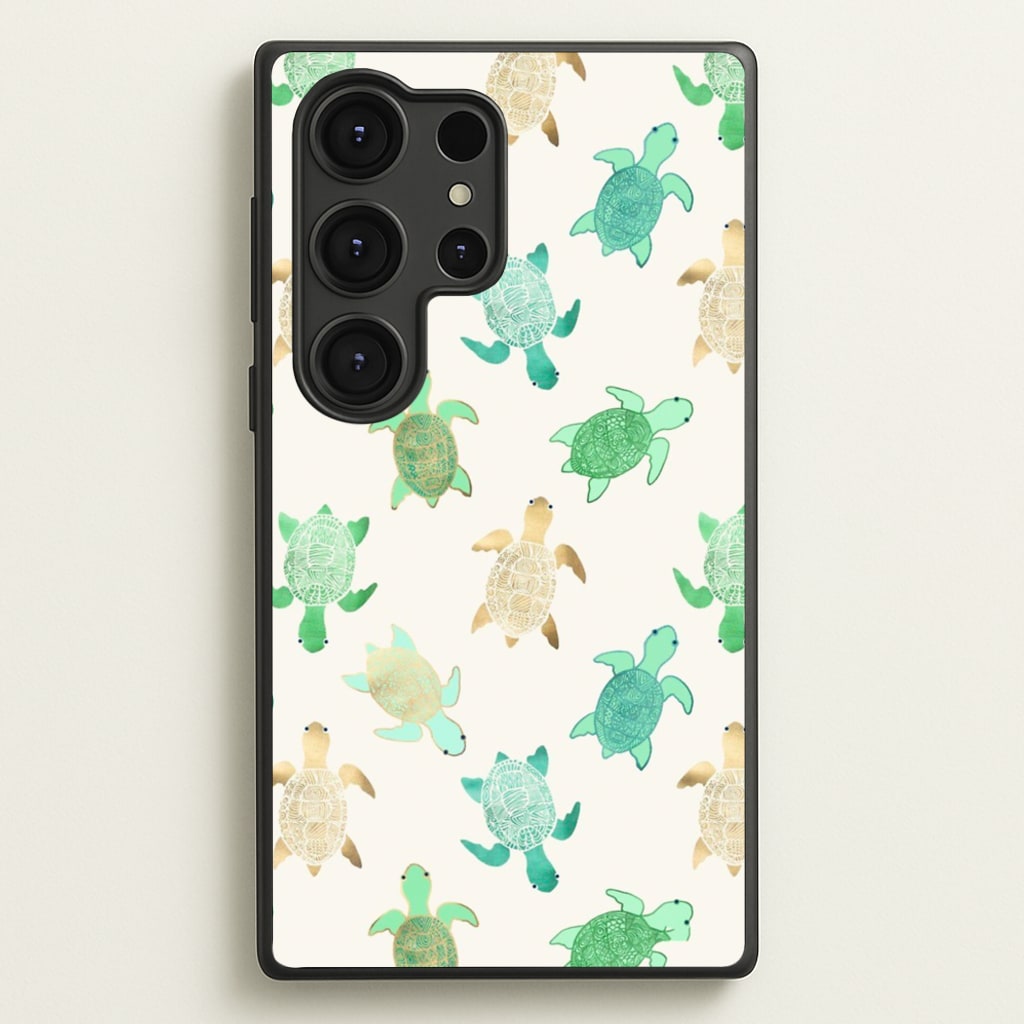 Gilded Jade & Mint Turtles - Phone Case for Galaxy S25 Ultra