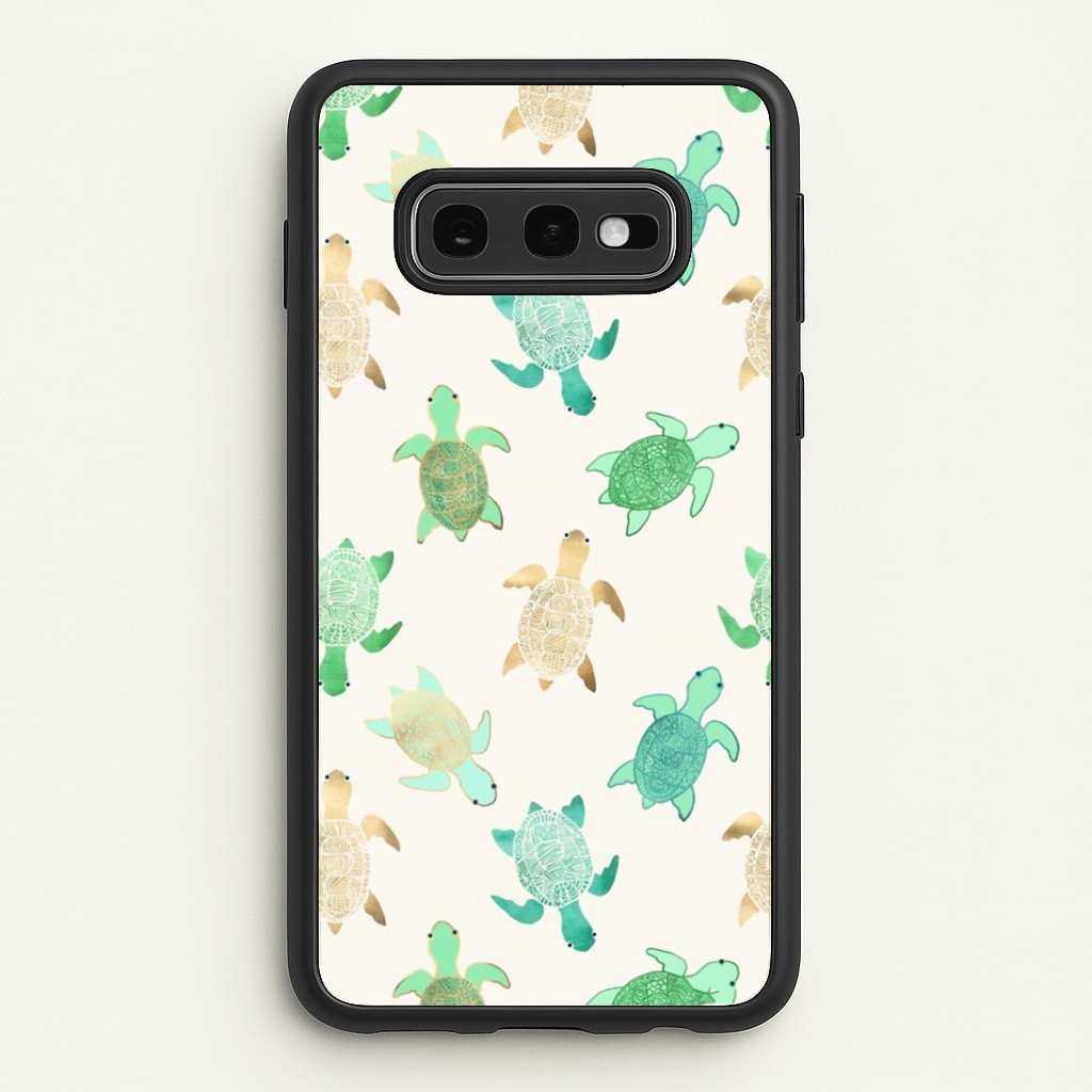 Gilded Jade & Mint Turtles - Phone Case for Galaxy S10e