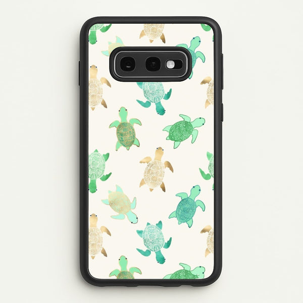 Gilded Jade & Mint Turtles - Phone Case for Galaxy S10e