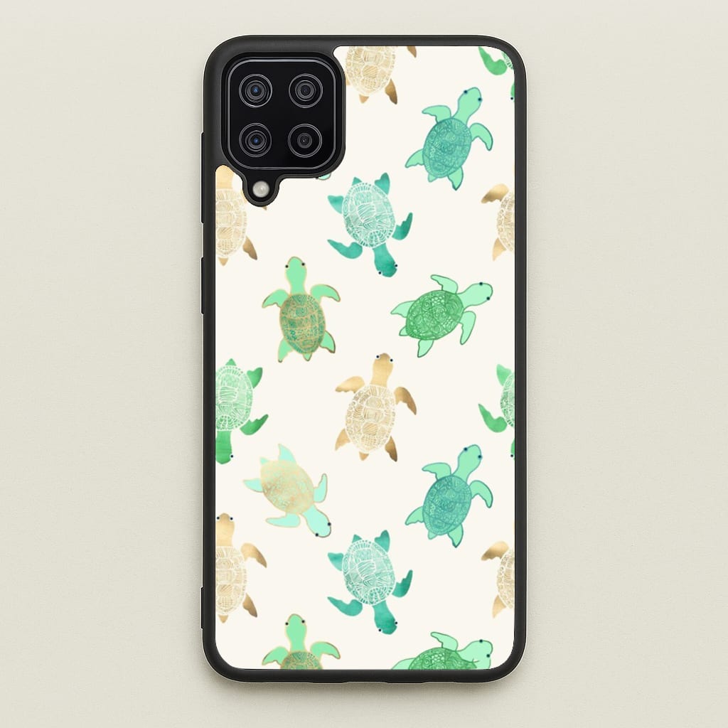 Gilded Jade & Mint Turtles - Phone Case for Galaxy A12