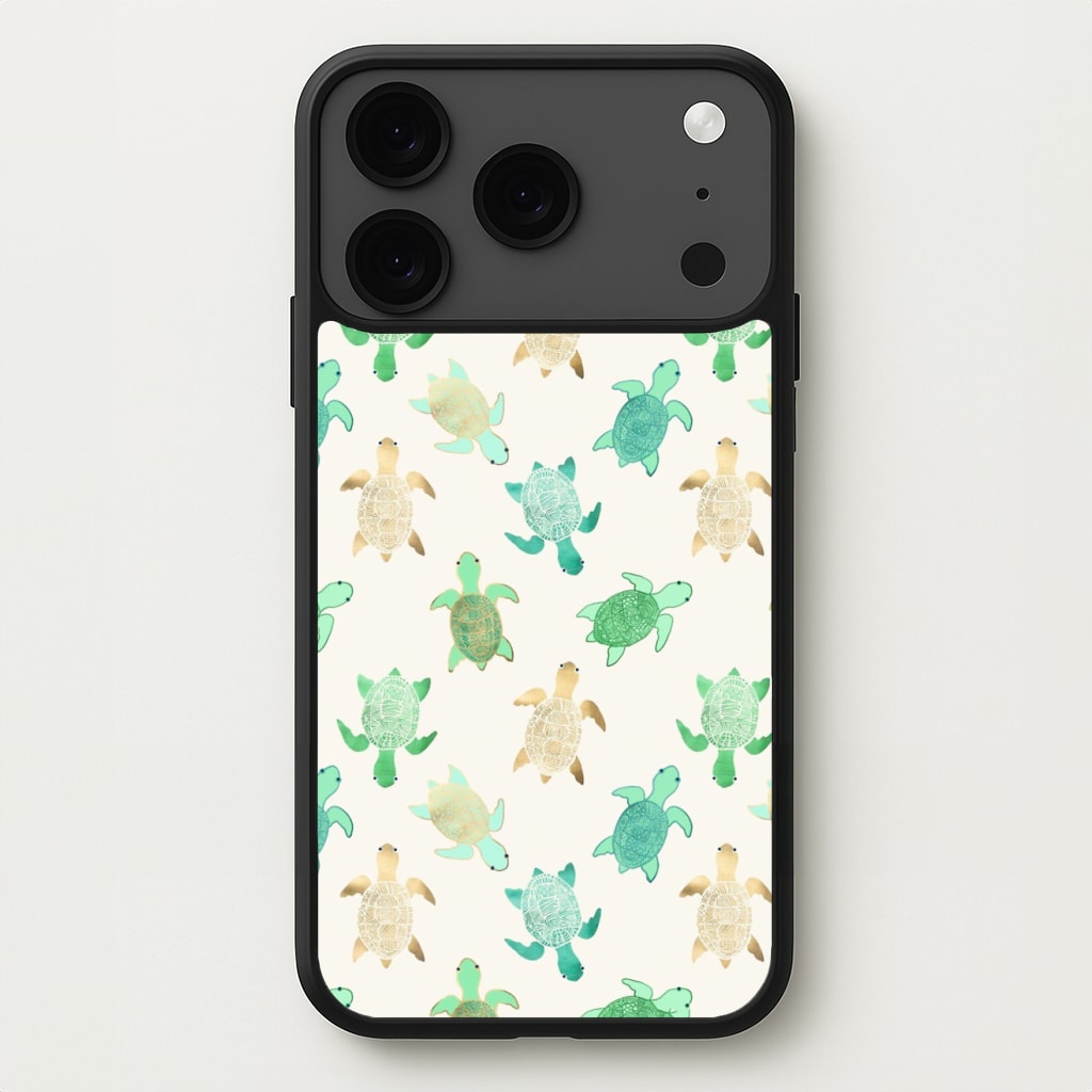 Gilded Jade & Mint Turtles Phone Case for iPhone 17 Pro Max