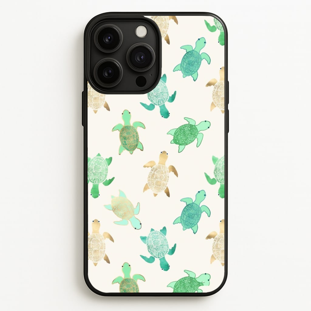 Gilded Jade & Mint Turtles - Phone Case for iPhone 13 Pro Max