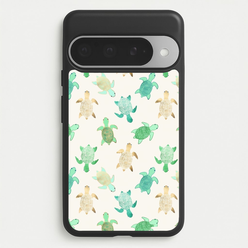 Gilded Jade & Mint Turtles Phone Case for Google Pixel 10 Pro XL