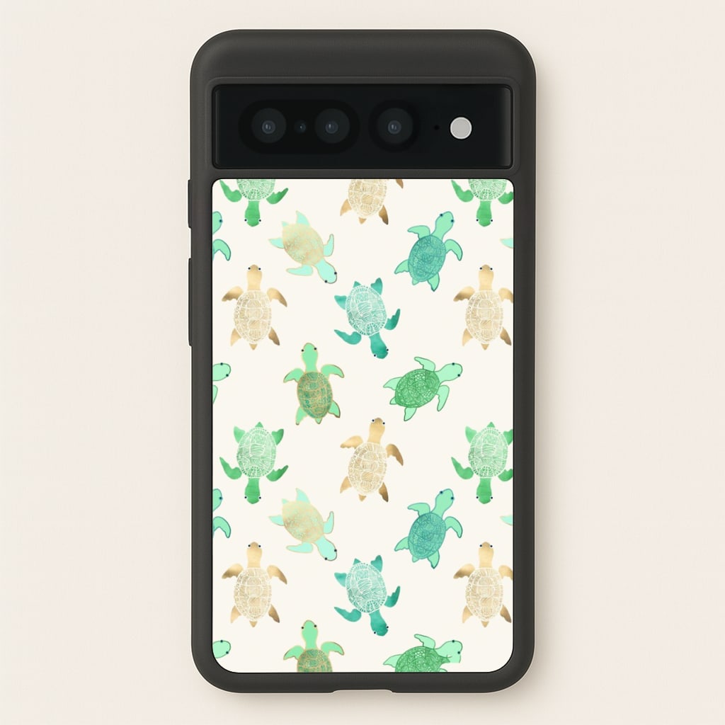 Gilded Jade & Mint Turtles - Phone Case for Google Pixel 7 Pro