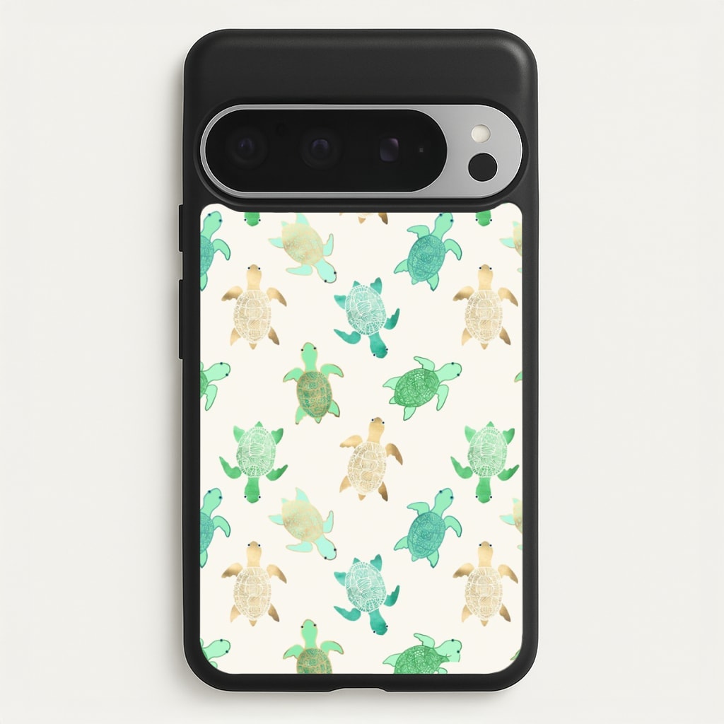 Gilded Jade & Mint Turtles - Phone Case for Google Pixel 9 Pro XL