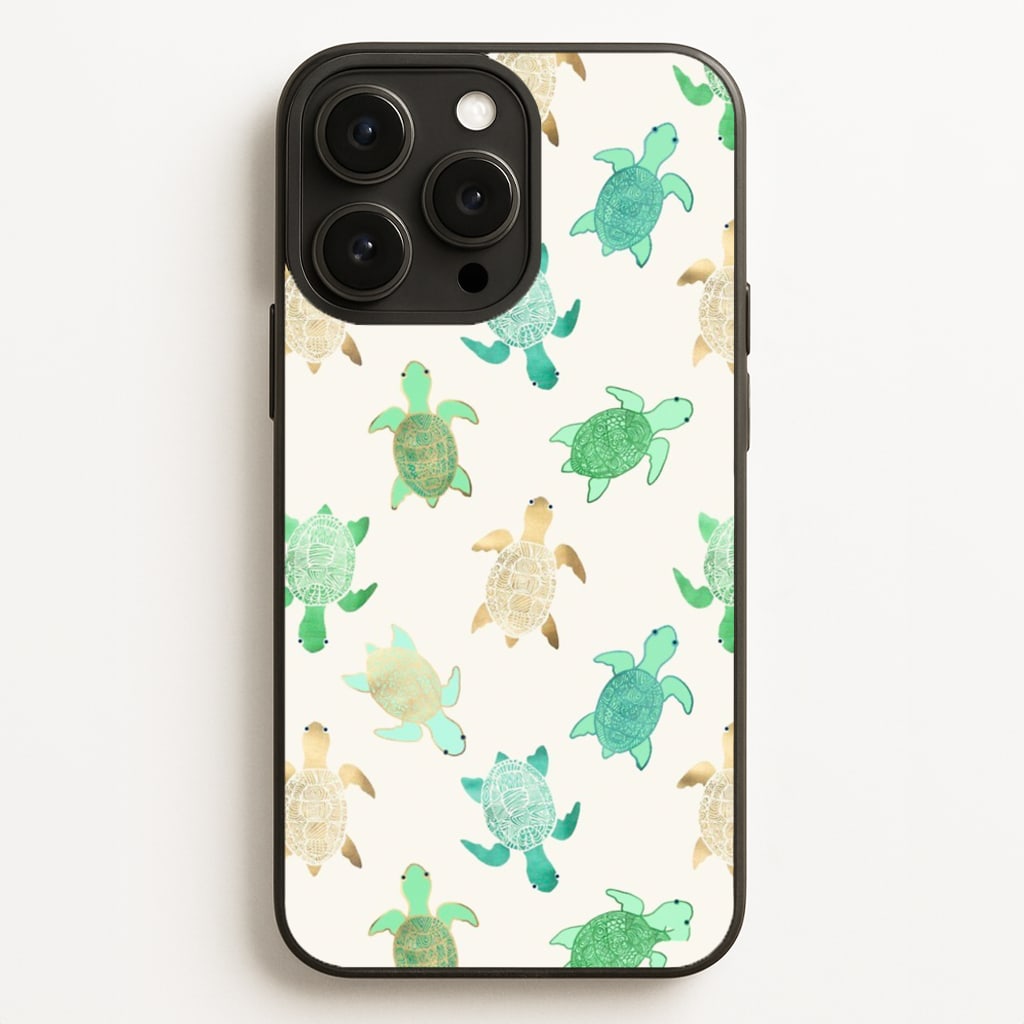 Gilded Jade & Mint Turtles - Phone Case for iPhone 12 Pro Max