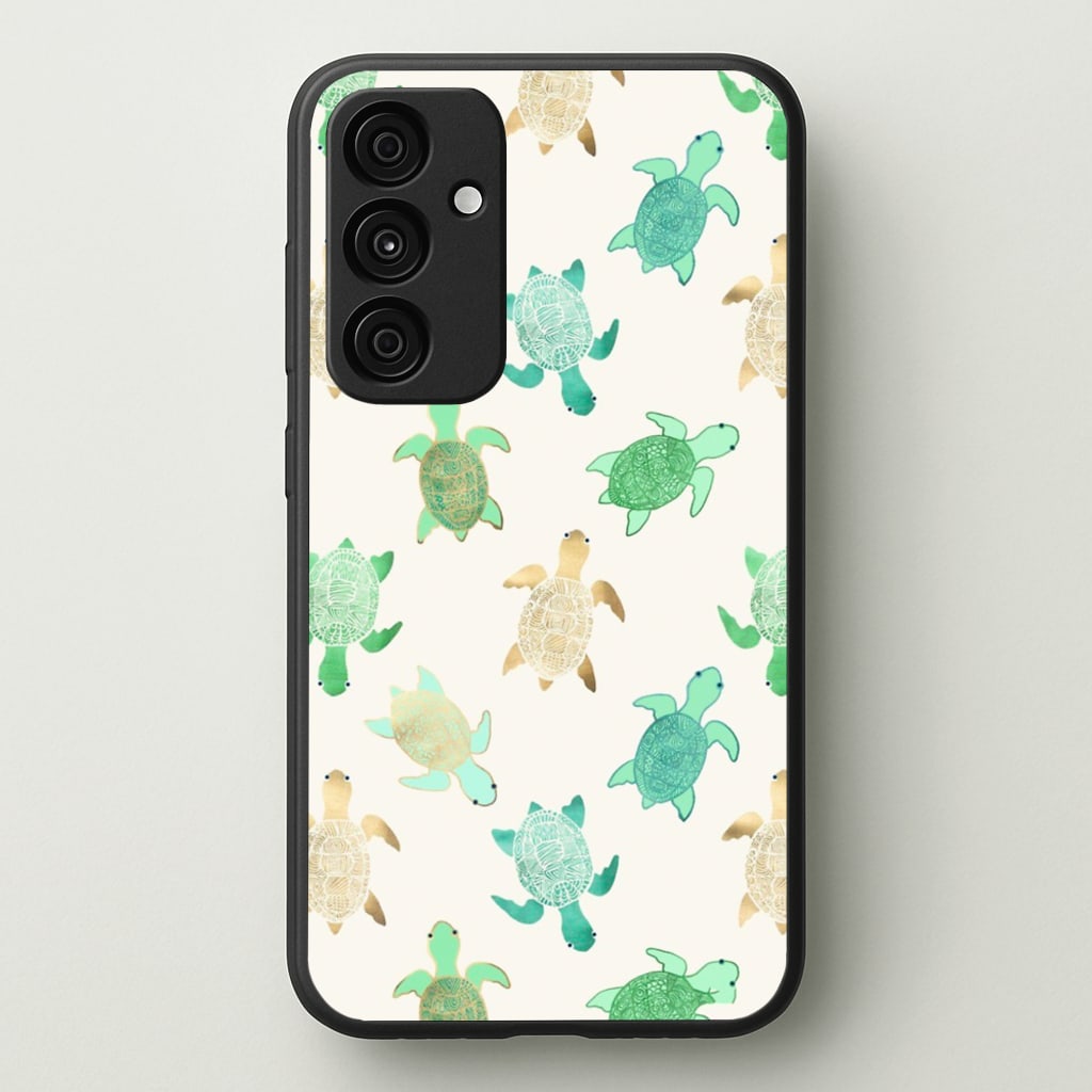 Gilded Jade & Mint Turtles - Phone Case for Galaxy A35