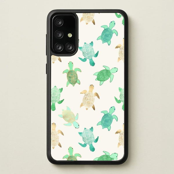 Gilded Jade & Mint Turtles - Phone Case for Galaxy A71
