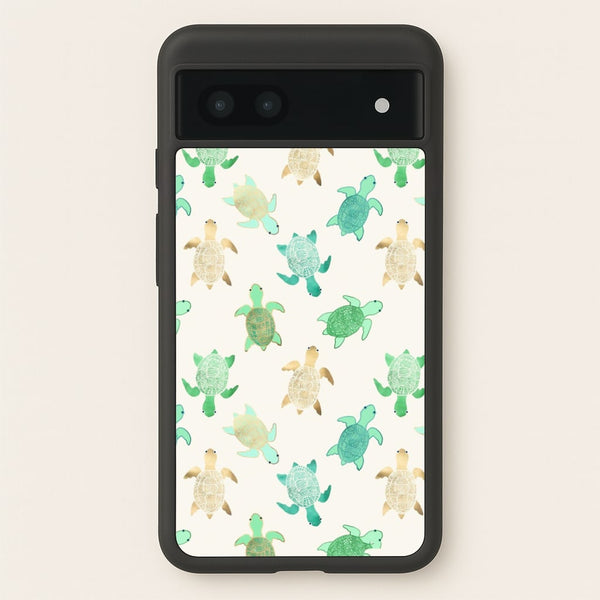 Gilded Jade & Mint Turtles - Phone Case for Google Pixel 6a