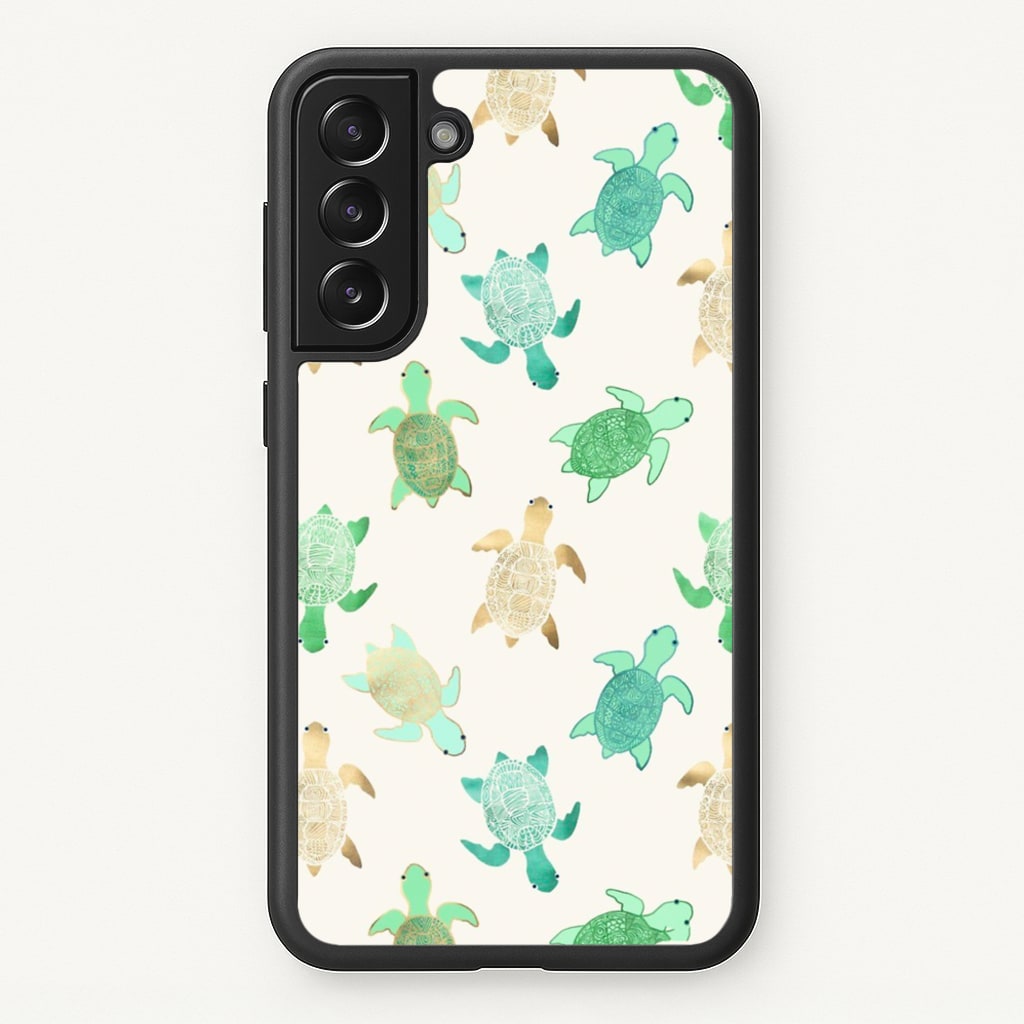 Gilded Jade & Mint Turtles - Phone Case for Galaxy S21FE