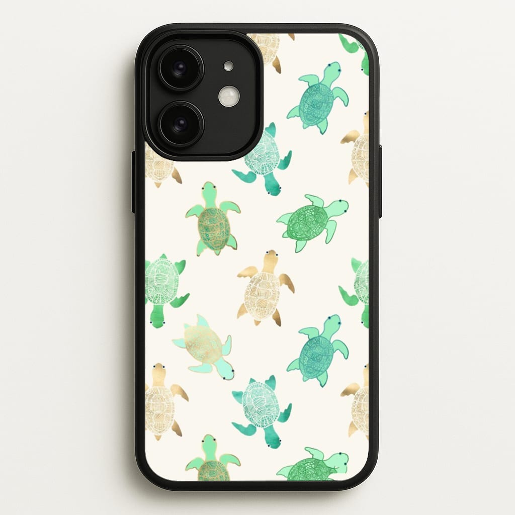 Gilded Jade & Mint Turtles - Phone Case for iPhone 11