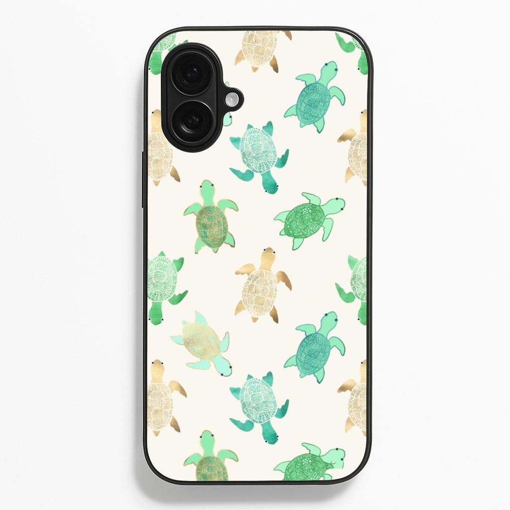 Gilded Jade & Mint Turtles - Phone Case for iPhone 16 Plus