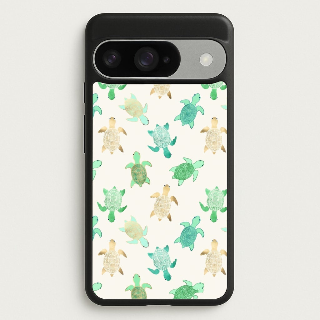 Gilded Jade & Mint Turtles Phone Case for Google Pixel 10 / 10 Pro