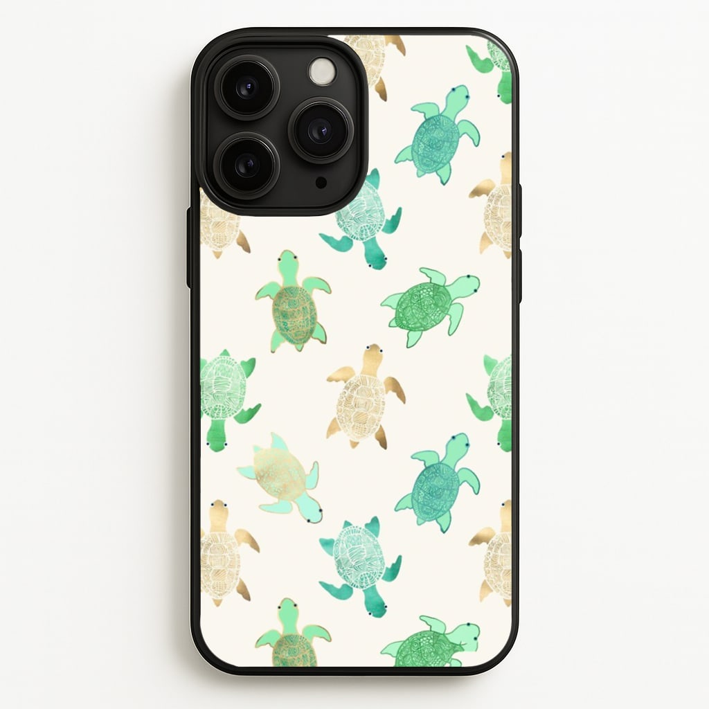Gilded Jade & Mint Turtles - Phone Case for iPhone 11 Pro