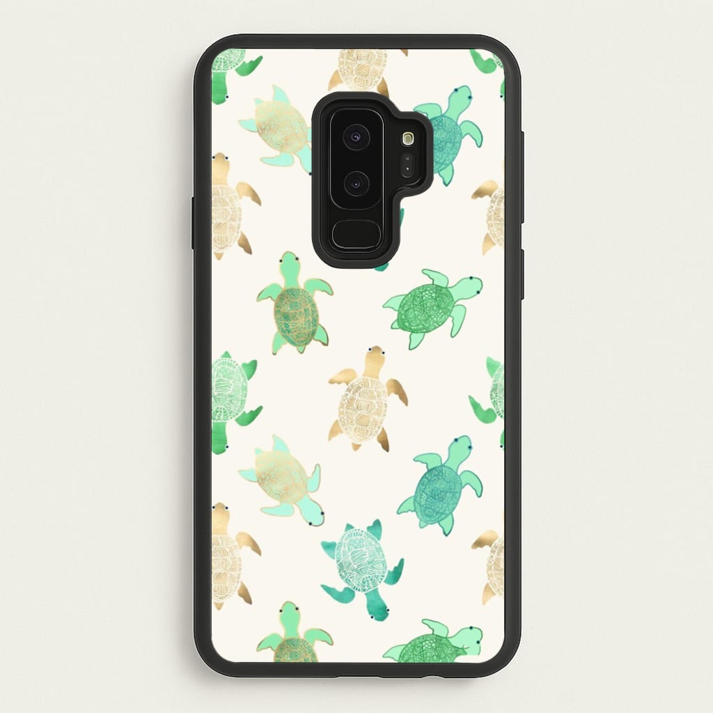 Gilded Jade & Mint Turtles - Phone Case for Galaxy S9 Plus