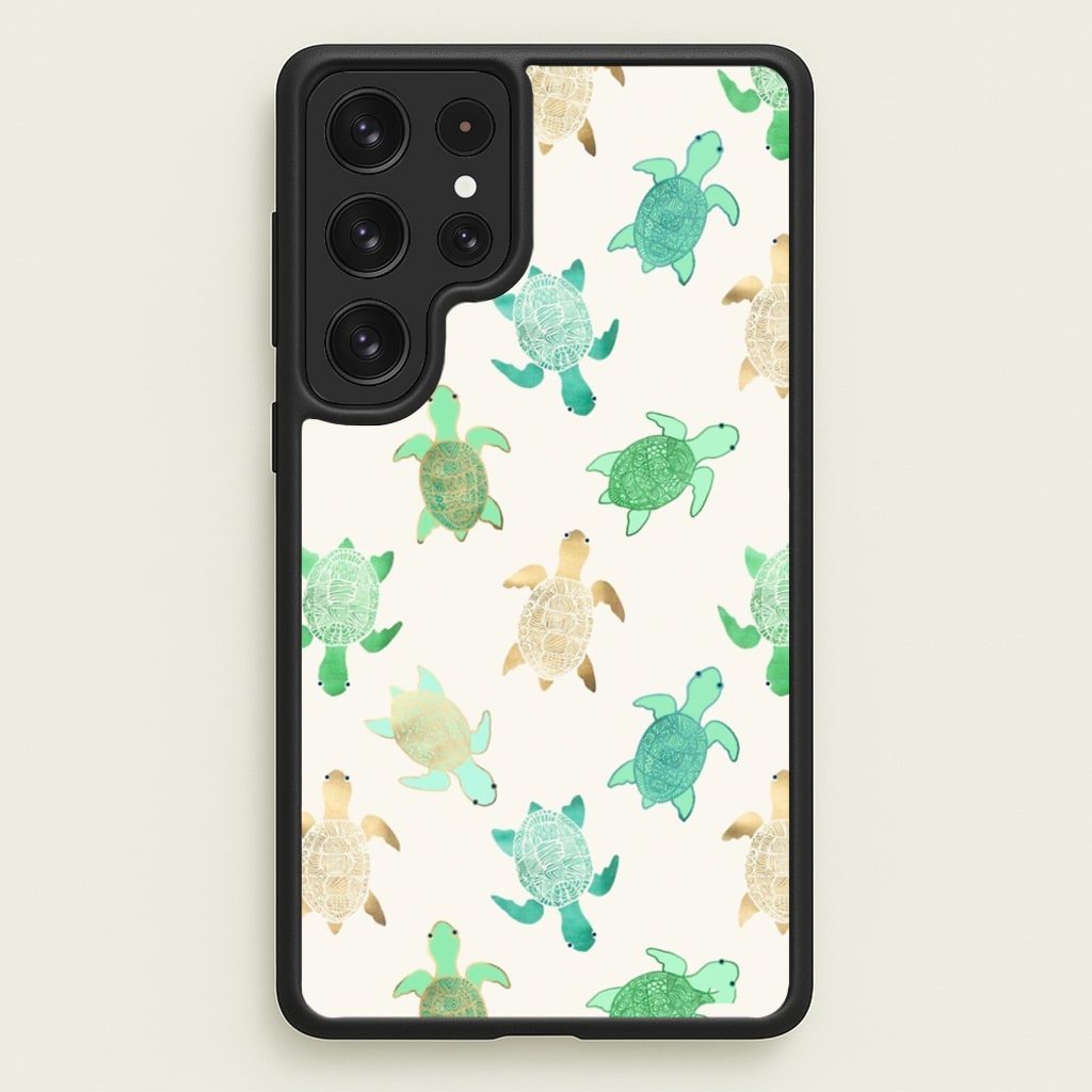 Gilded Jade & Mint Turtles - Phone Case for Galaxy S22 Ultra