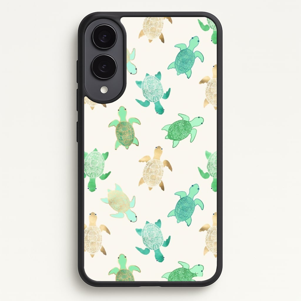 Gilded Jade & Mint Turtles - Phone Case for Galaxy S25 Edge