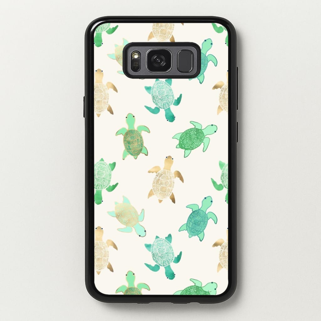 Gilded Jade & Mint Turtles - Phone Case for Galaxy S8