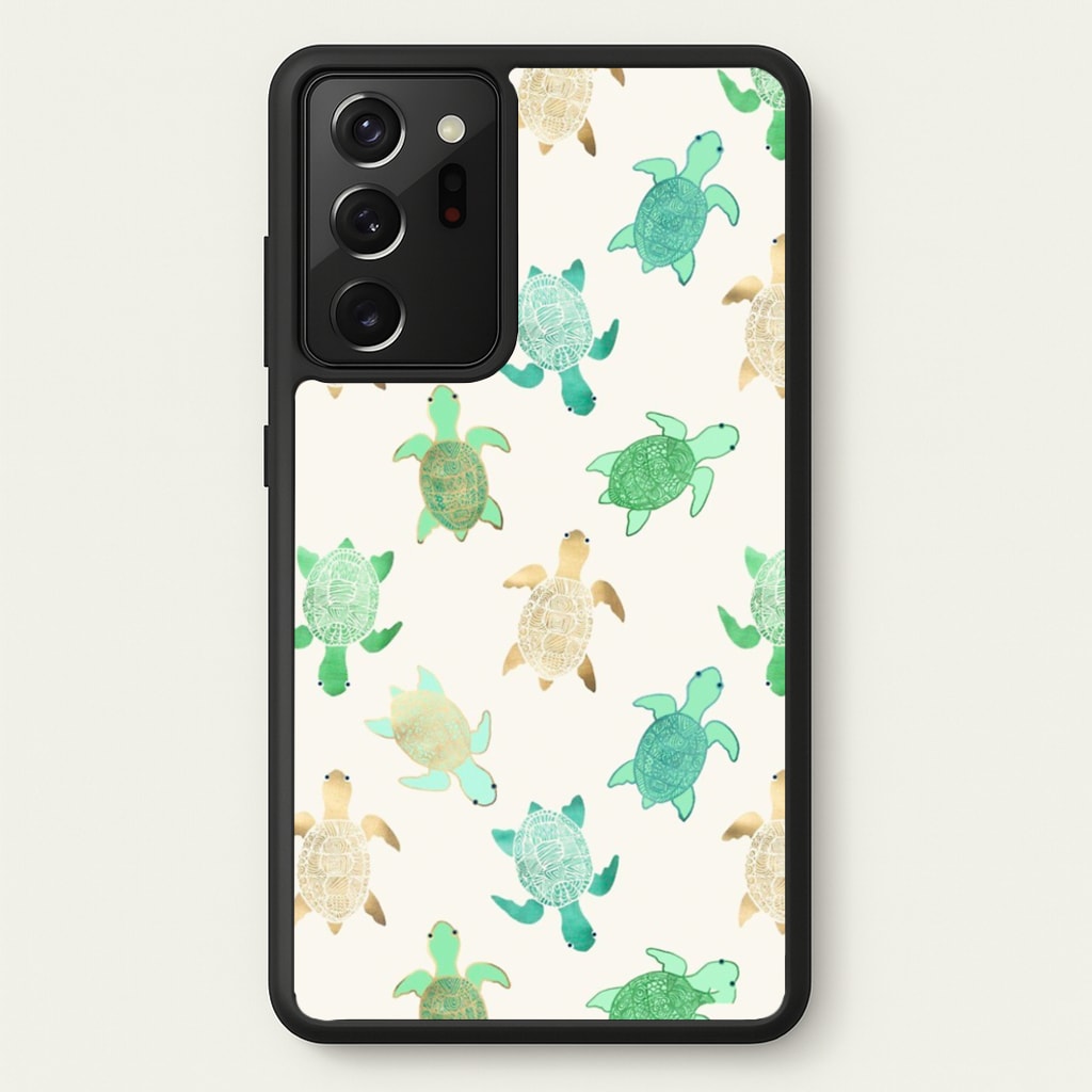 Gilded Jade & Mint Turtles - Phone Case for Galaxy Note 20 Ultra