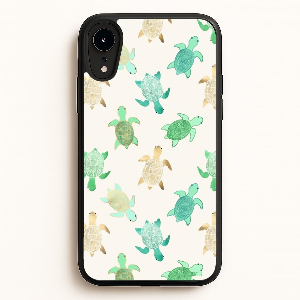 Gilded Jade & Mint Turtles - Phone Case for iPhone XR