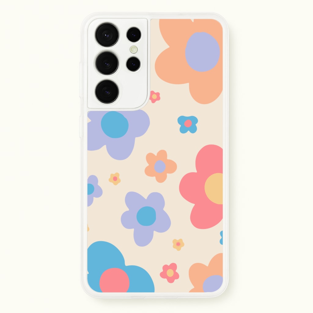 Playful Flower Pattern - Phone Case for Galaxy S21 Ultra
