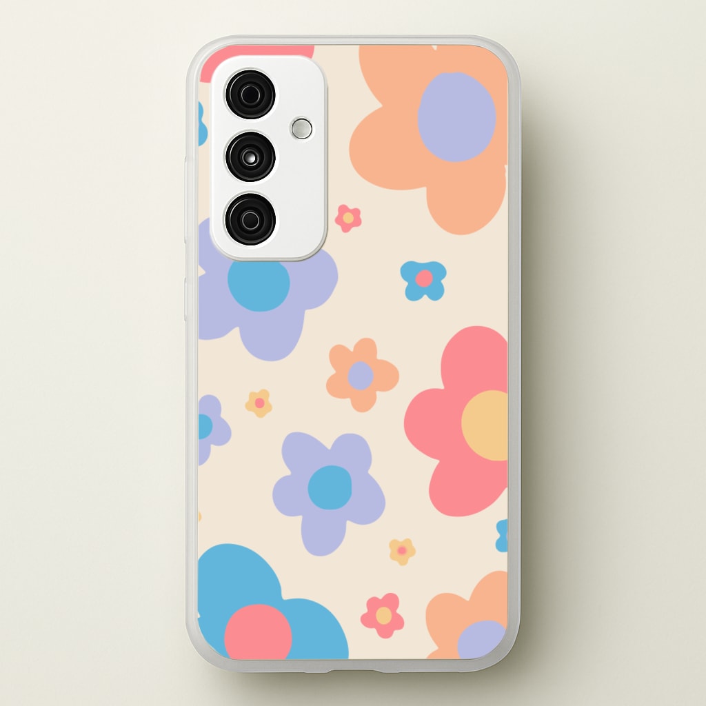 Playful Flower Pattern - Phone Case for Galaxy A55