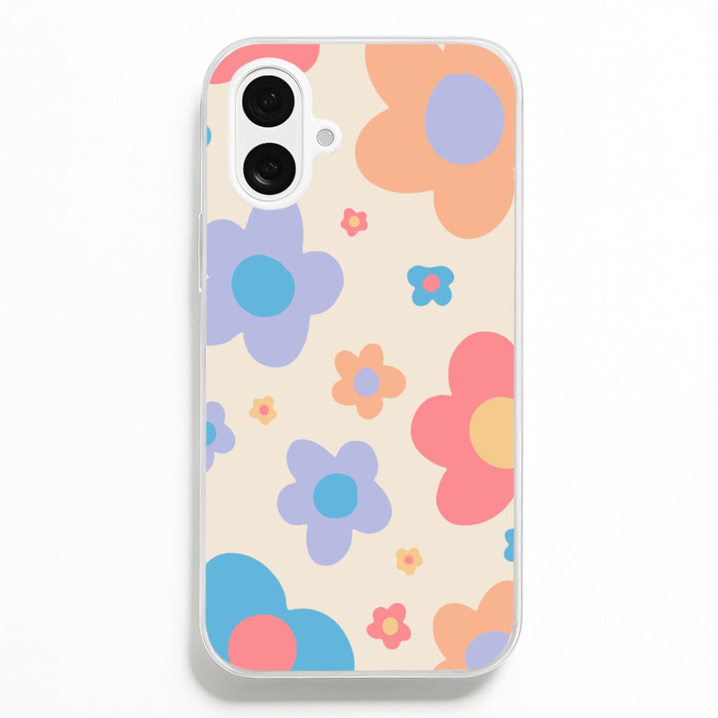 Playful Flower Pattern - Phone Case for iPhone 16 Plus