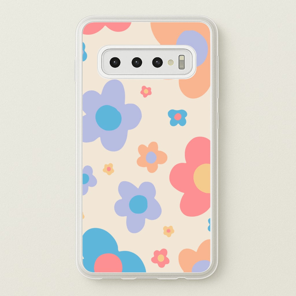 Playful Flower Pattern - Phone Case for Galaxy S10 Plus