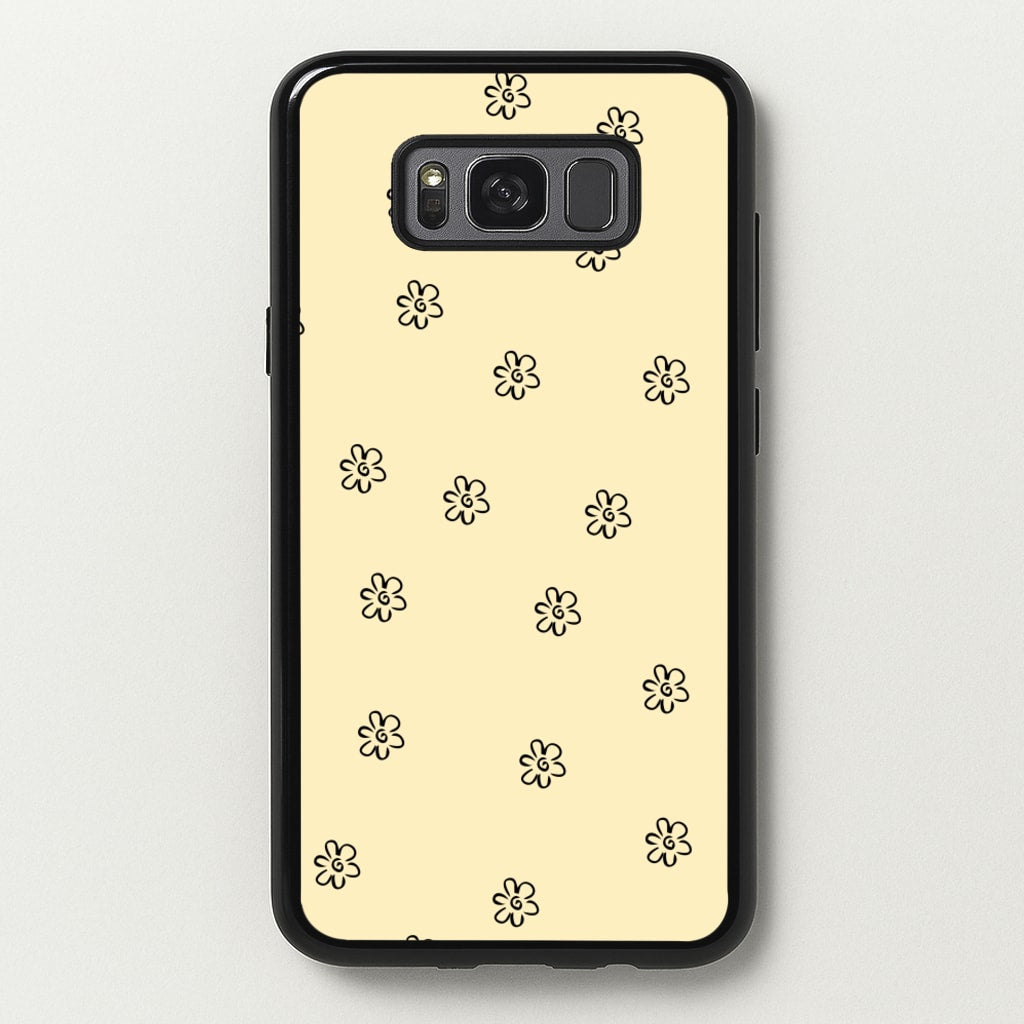 Detail Flower Pattern - Yellow - Abstract Patterns Phone Case for Galaxy S8