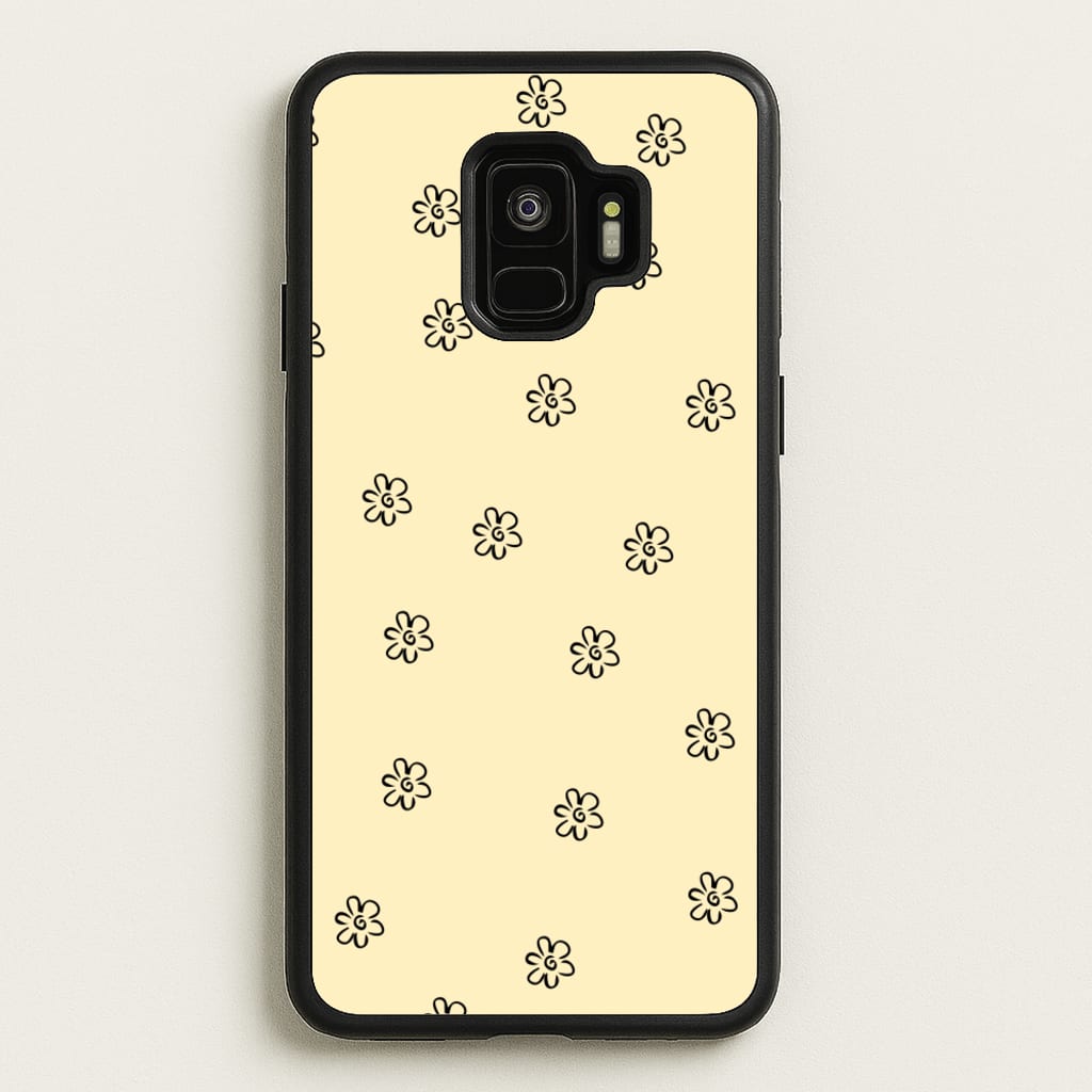 Detail Flower Pattern - Yellow - Abstract Patterns Phone Case for Galaxy S9