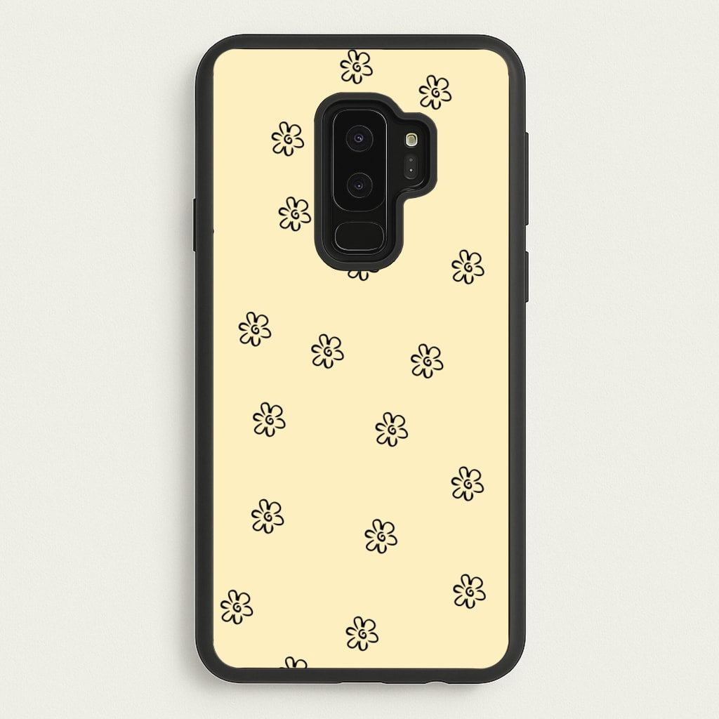 Detail Flower Pattern - Yellow - Abstract Patterns Phone Case for Galaxy S9 Plus