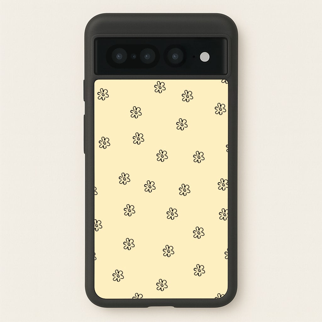 Detail Flower Pattern - Yellow - Abstract Patterns Phone Case for Google Pixel 7 Pro