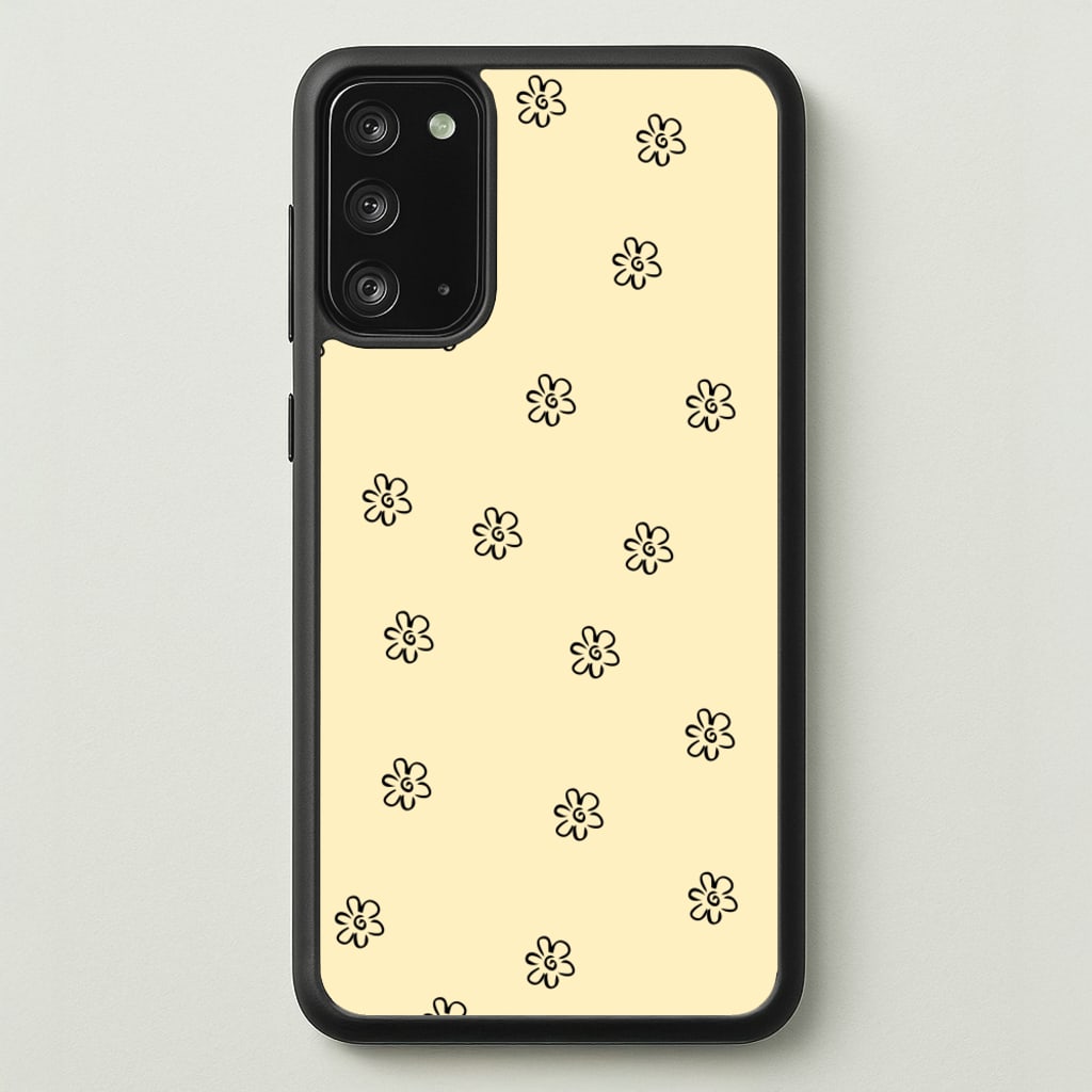 Detail Flower Pattern - Yellow - Abstract Patterns Phone Case for Galaxy Note 20
