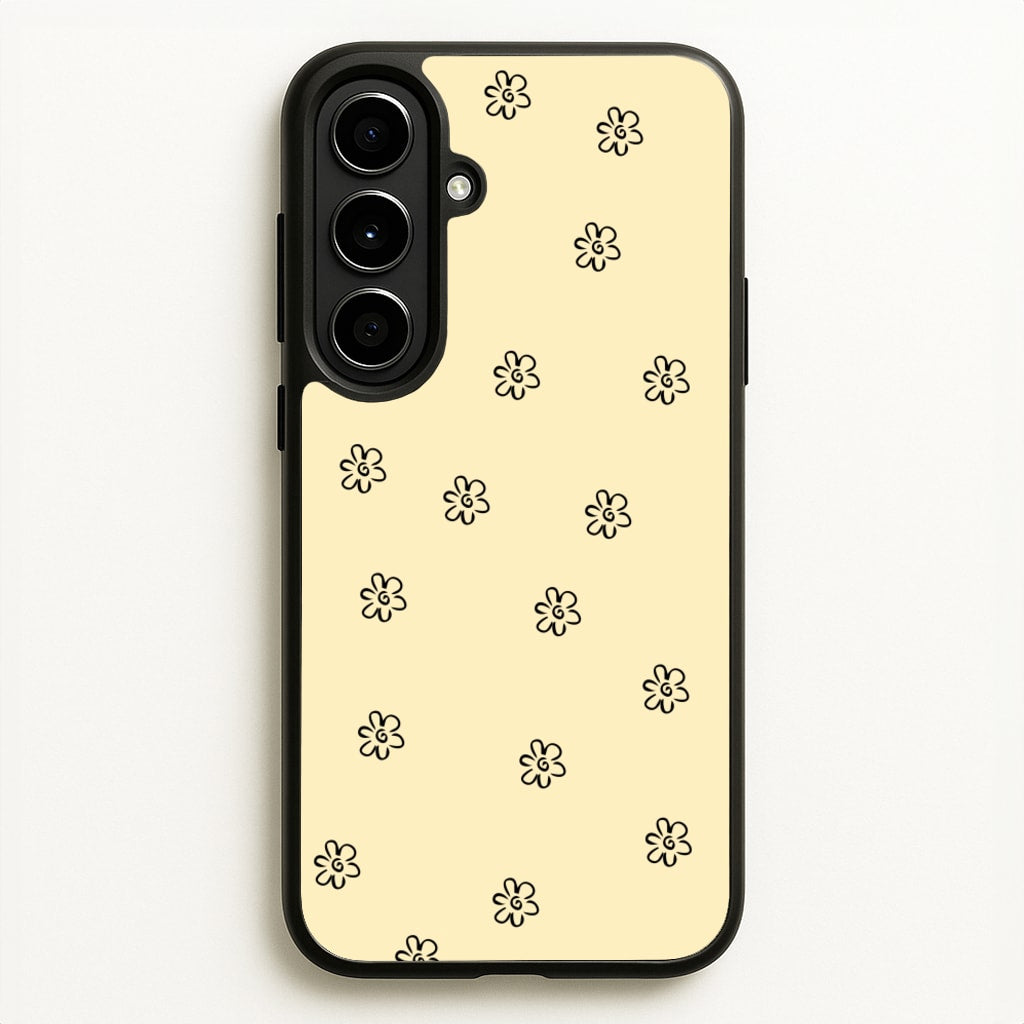 Detail Flower Pattern - Yellow - Abstract Patterns Phone Case for Galaxy A56