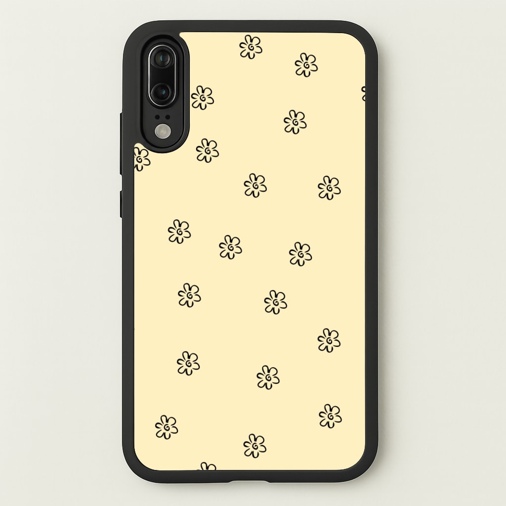 Detail Flower Pattern - Yellow - Abstract Patterns Phone Case for Huawei P20