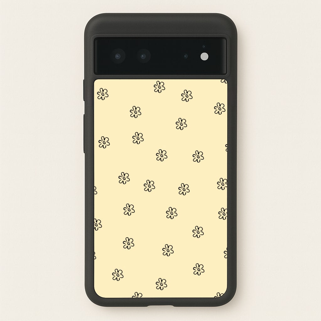 Detail Flower Pattern - Yellow - Abstract Patterns Phone Case for Google Pixel 6