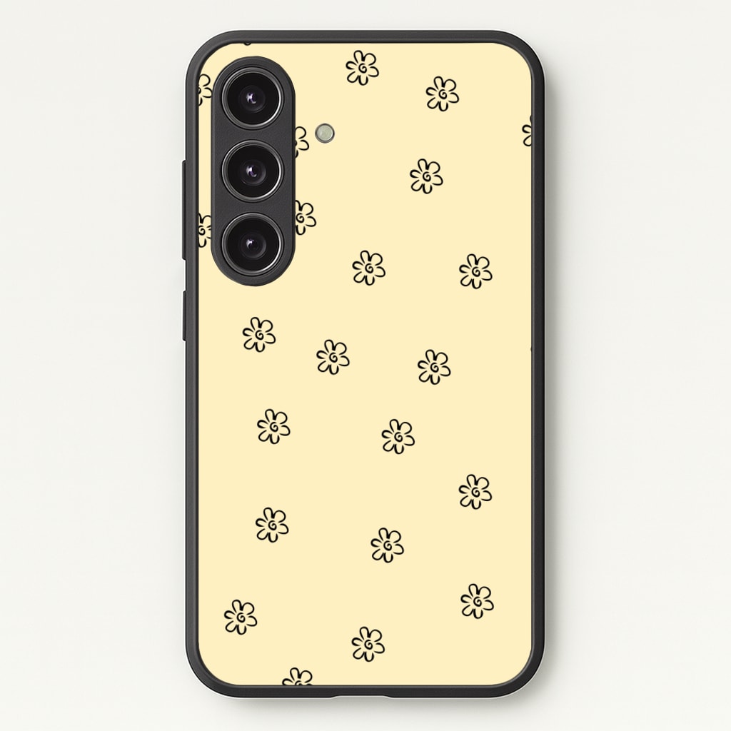 Detail Flower Pattern - Yellow - Abstract Patterns Phone Case for Galaxy S24