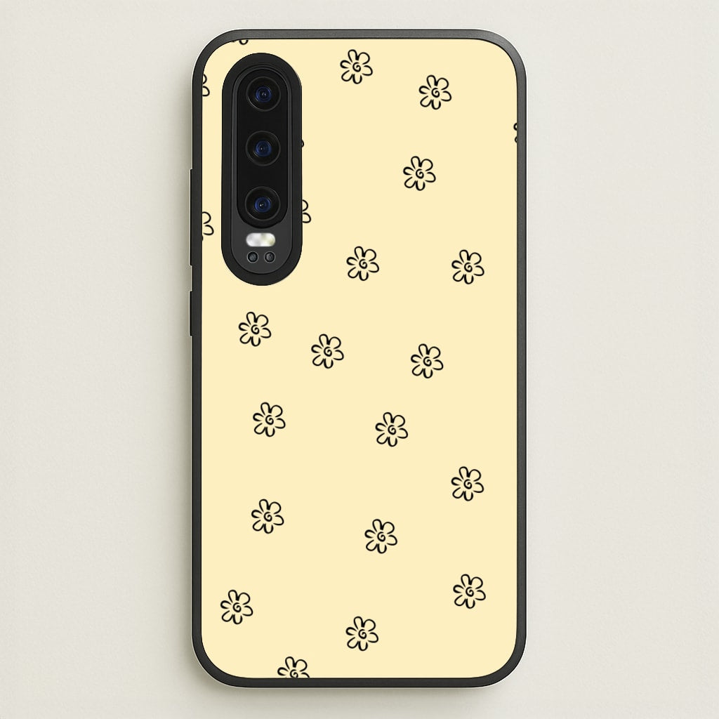 Detail Flower Pattern - Yellow - Abstract Patterns Phone Case for Huawei P30
