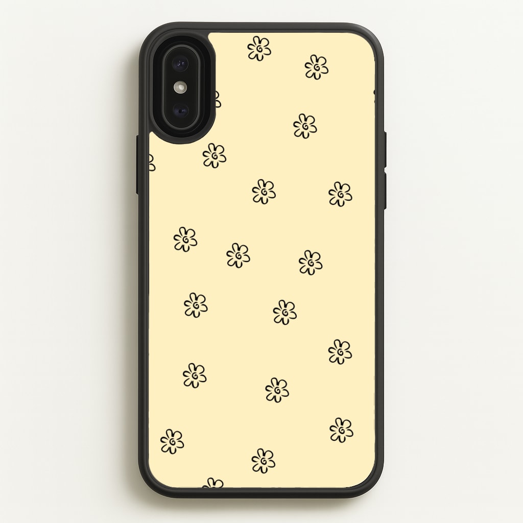 Detail Flower Pattern - Yellow - Abstract Patterns Phone Case for iPhone XS Max
