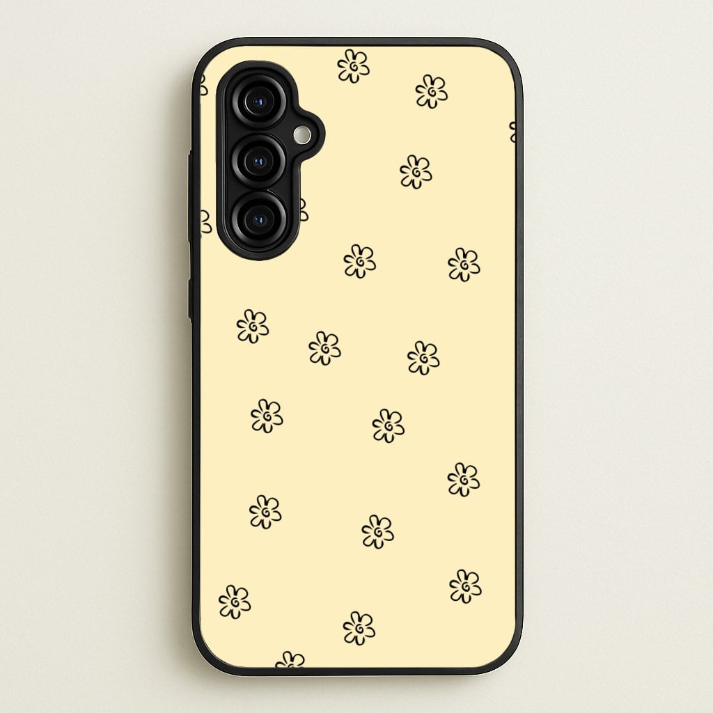 Detail Flower Pattern - Yellow - Abstract Patterns Phone Case for Galaxy A54