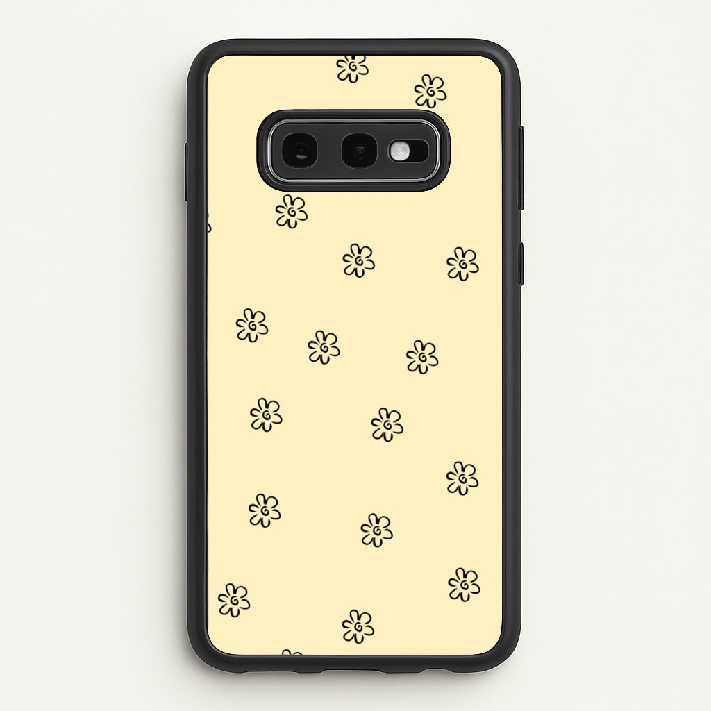 Detail Flower Pattern - Yellow - Abstract Patterns Phone Case for Galaxy S10e