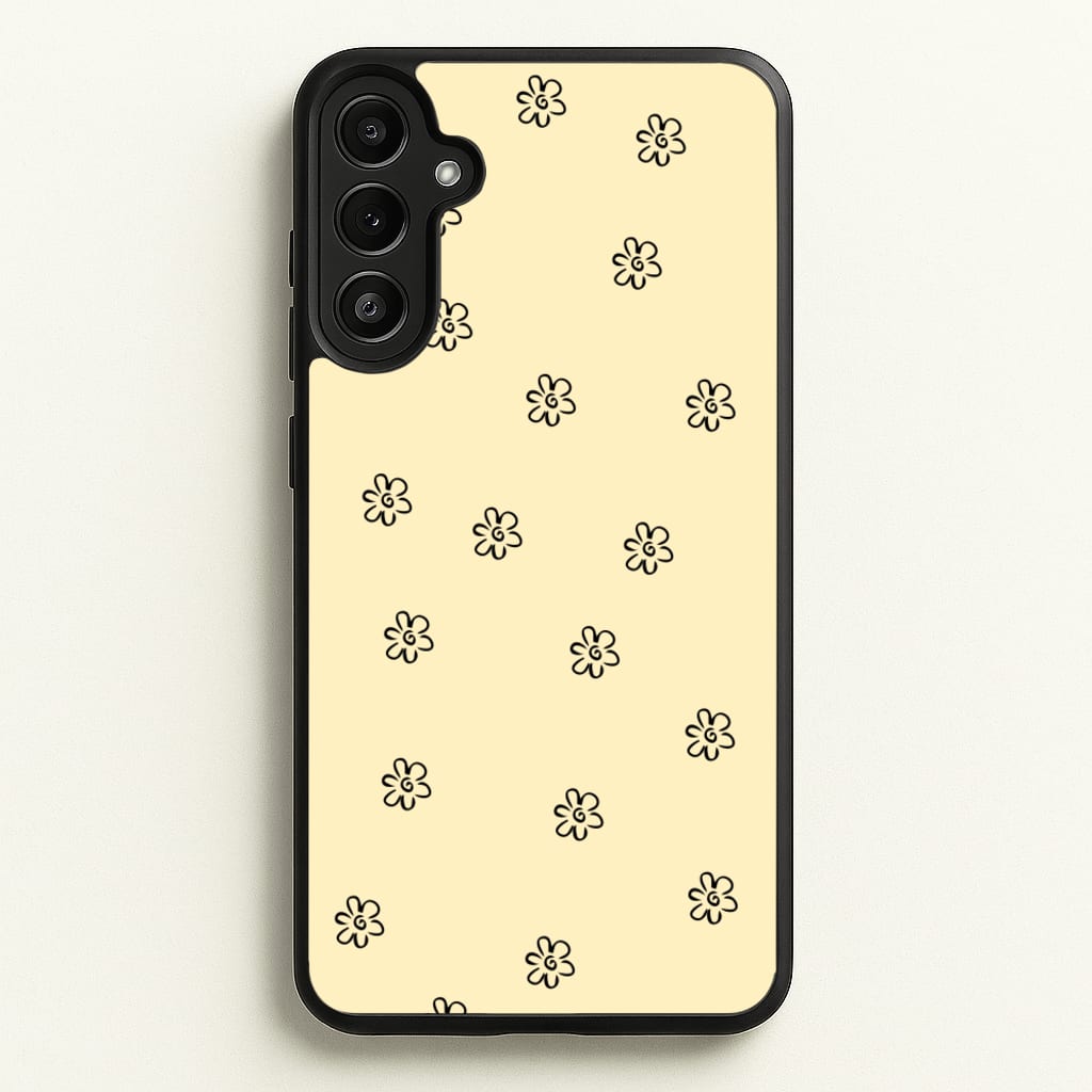 Detail Flower Pattern - Yellow - Abstract Patterns Phone Case for Galaxy A34