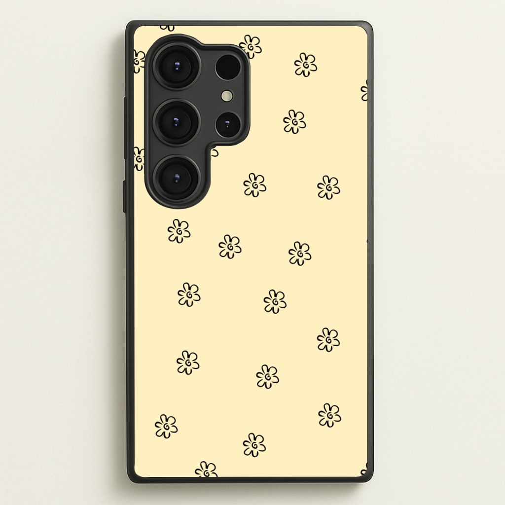 Detail Flower Pattern - Yellow - Abstract Patterns Phone Case for Galaxy S25 Ultra