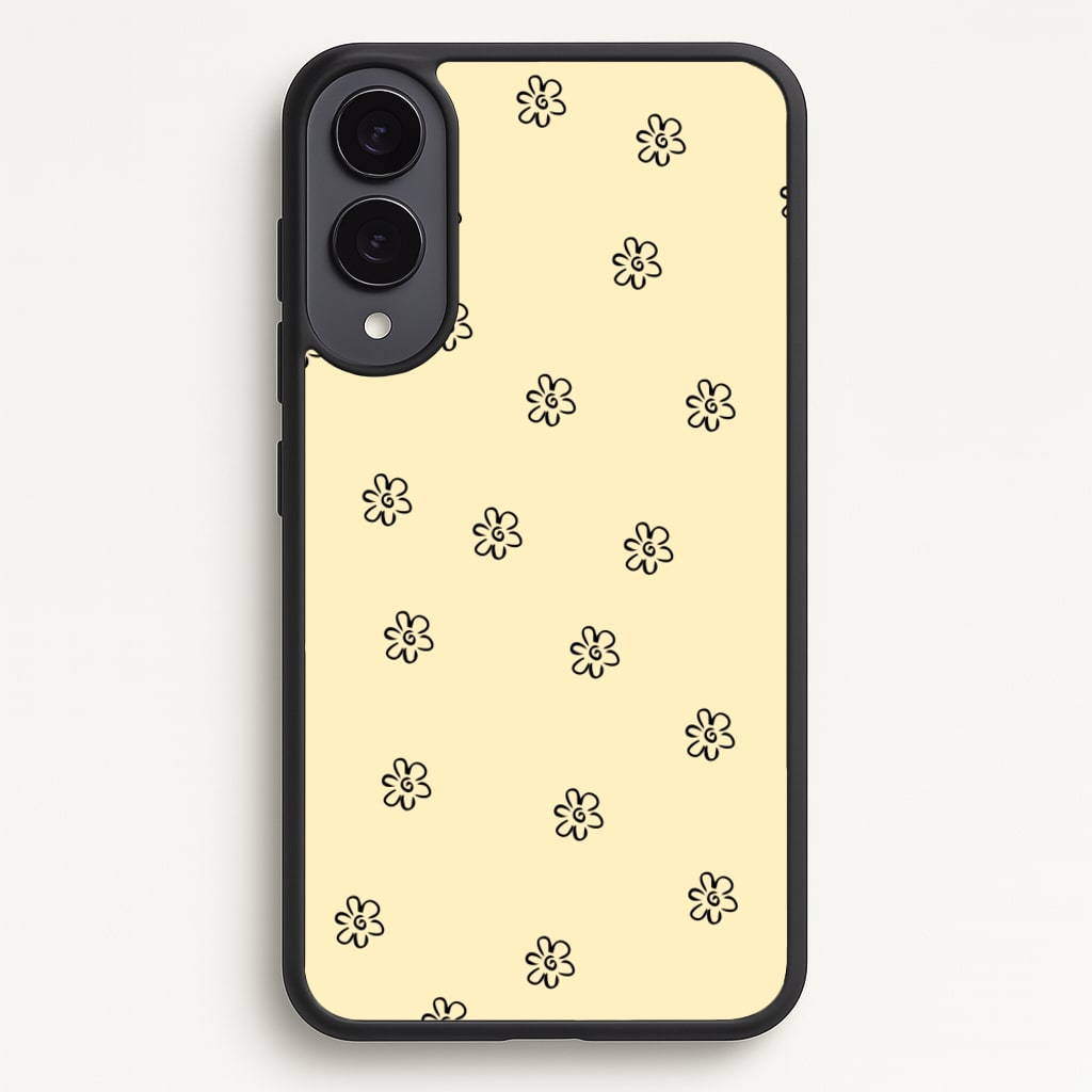 Detail Flower Pattern - Yellow - Abstract Patterns Phone Case for Galaxy S25 Edge