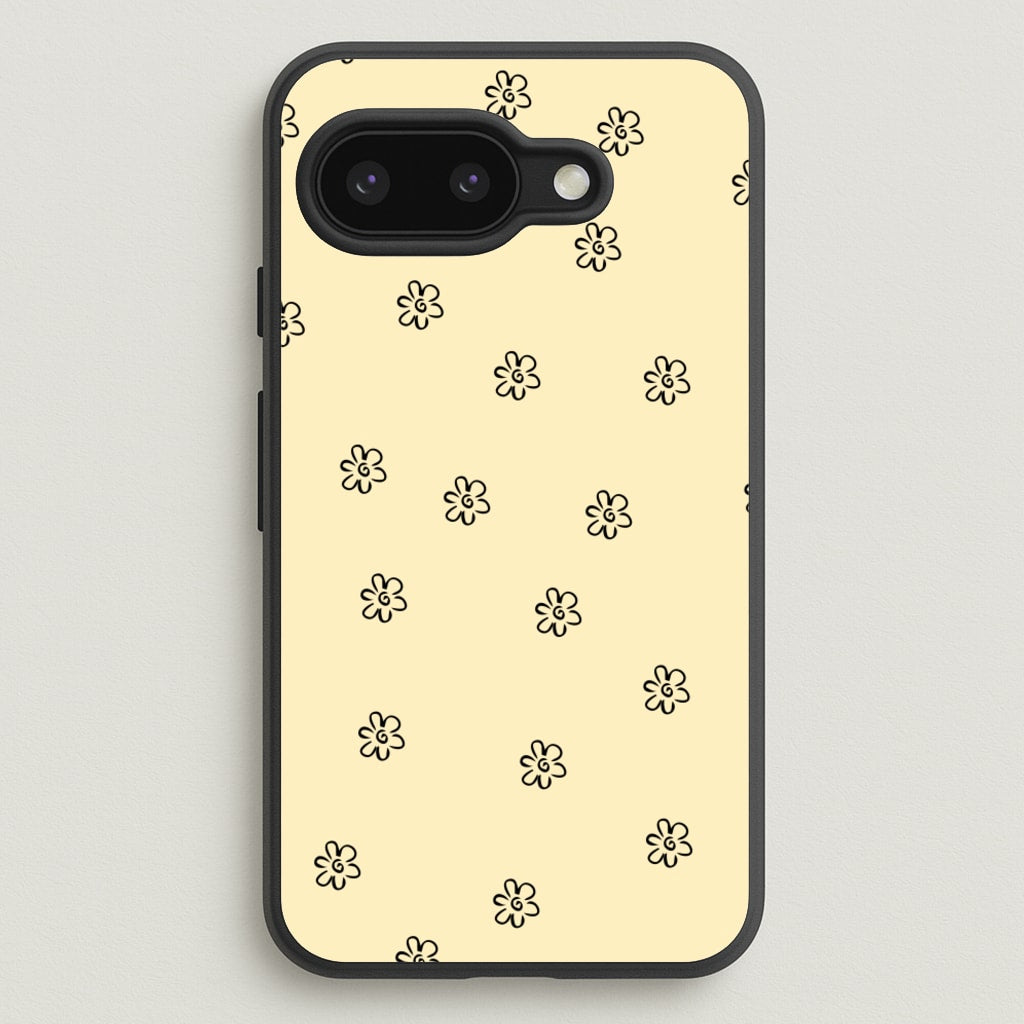 Detail Flower Pattern - Yellow - Abstract Patterns Phone Case for Google Pixel 9a
