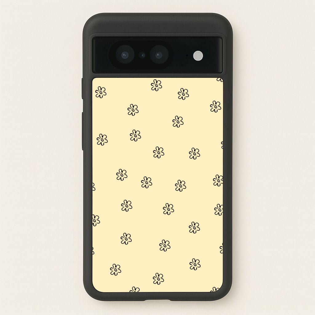Detail Flower Pattern - Yellow - Abstract Patterns Phone Case for Google Pixel 8