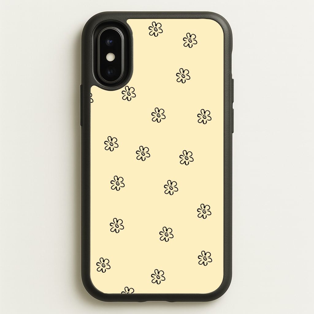 Detail Flower Pattern - Yellow - Abstract Patterns Phone Case for iPhone X / XS
