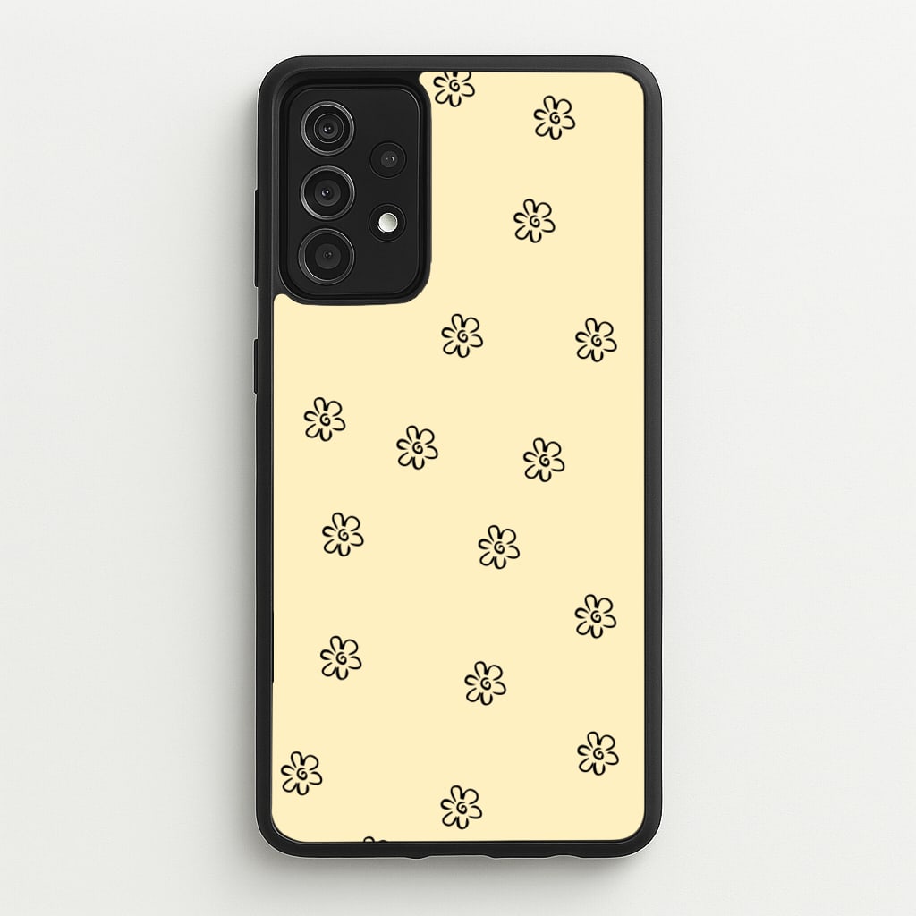 Detail Flower Pattern - Yellow - Abstract Patterns Phone Case for Galaxy A52 / A52s