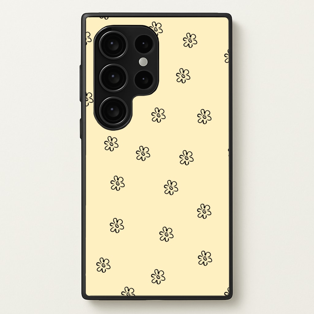 Detail Flower Pattern - Yellow - Abstract Patterns Phone Case for Galaxy S24 Ultra