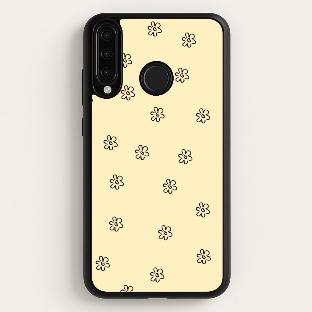 Detail Flower Pattern - Yellow - Abstract Patterns Phone Case for Huawei P30 Lite